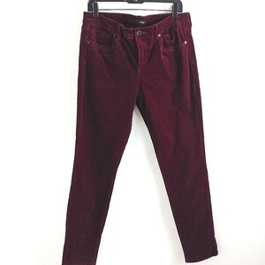 EDYSON Fine Corduroy Skinny Pant in Burgundy Wine Maroon 32